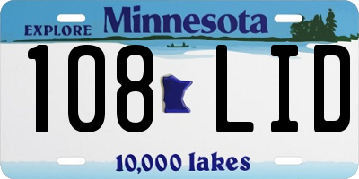 MN license plate 108LID