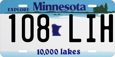 MN license plate 108LIH