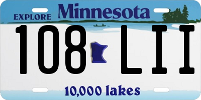 MN license plate 108LII