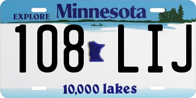 MN license plate 108LIJ