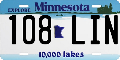 MN license plate 108LIN