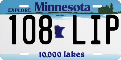 MN license plate 108LIP