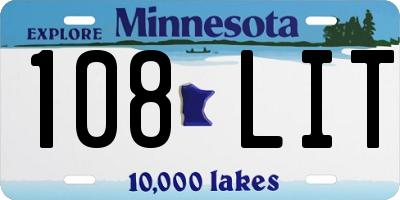 MN license plate 108LIT