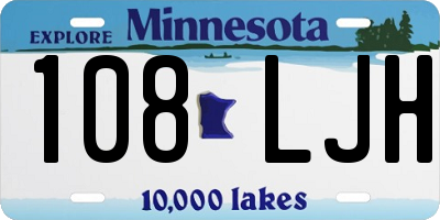 MN license plate 108LJH