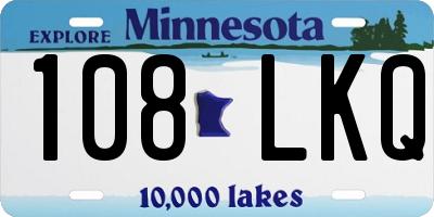 MN license plate 108LKQ