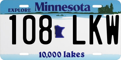 MN license plate 108LKW