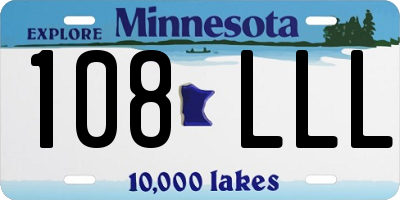 MN license plate 108LLL
