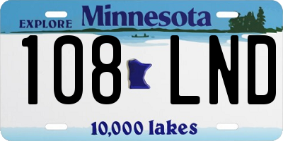 MN license plate 108LND