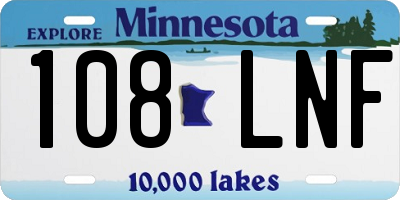 MN license plate 108LNF