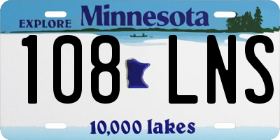 MN license plate 108LNS