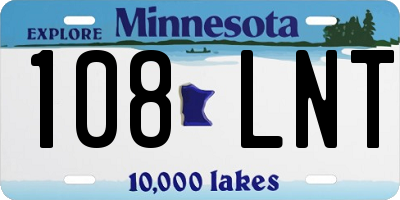 MN license plate 108LNT