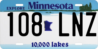 MN license plate 108LNZ