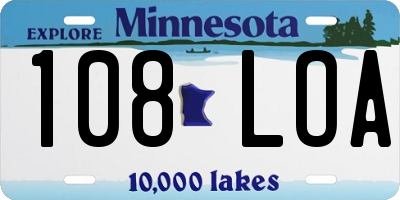 MN license plate 108LOA