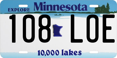 MN license plate 108LOE