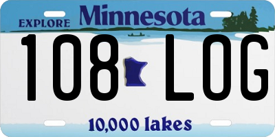 MN license plate 108LOG