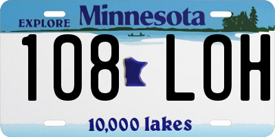 MN license plate 108LOH