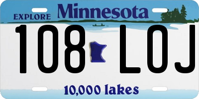 MN license plate 108LOJ