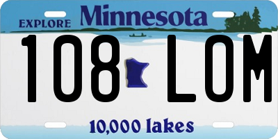 MN license plate 108LOM