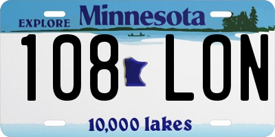 MN license plate 108LON