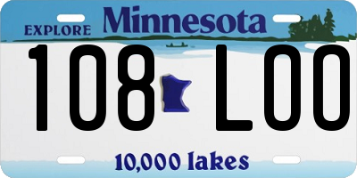 MN license plate 108LOO