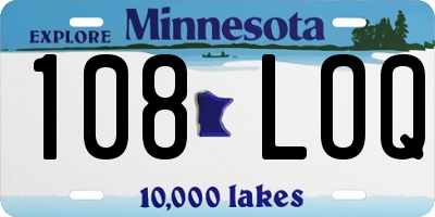 MN license plate 108LOQ