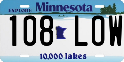 MN license plate 108LOW