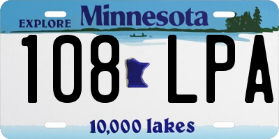 MN license plate 108LPA