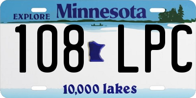 MN license plate 108LPC