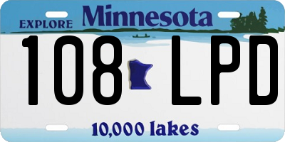 MN license plate 108LPD