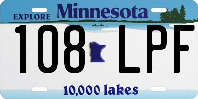 MN license plate 108LPF