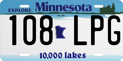 MN license plate 108LPG