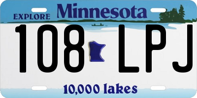 MN license plate 108LPJ