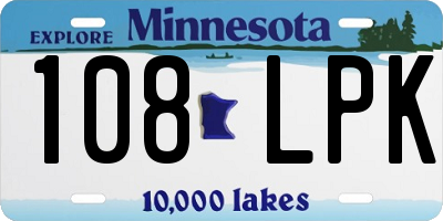 MN license plate 108LPK