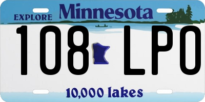 MN license plate 108LPO
