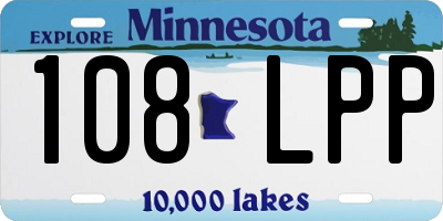 MN license plate 108LPP