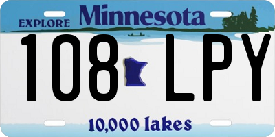 MN license plate 108LPY