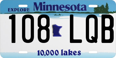 MN license plate 108LQB