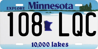 MN license plate 108LQC