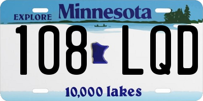 MN license plate 108LQD
