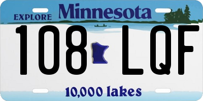 MN license plate 108LQF