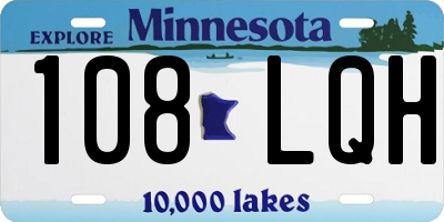 MN license plate 108LQH