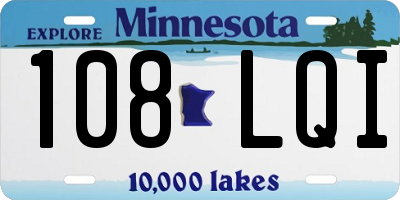 MN license plate 108LQI