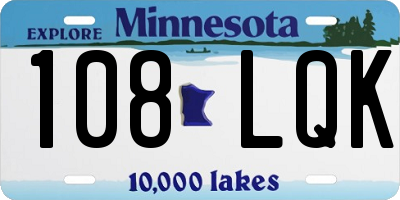 MN license plate 108LQK