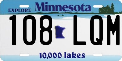 MN license plate 108LQM