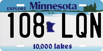 MN license plate 108LQN