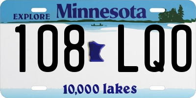 MN license plate 108LQO