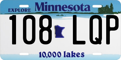 MN license plate 108LQP