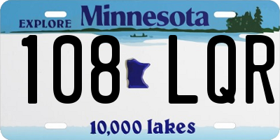 MN license plate 108LQR