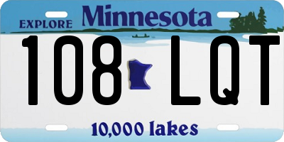 MN license plate 108LQT