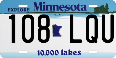 MN license plate 108LQU